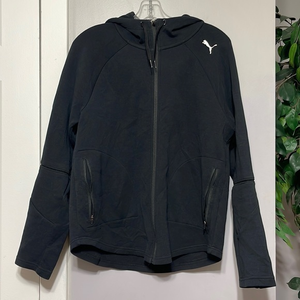 Puma‎ Large Full Zip Hoodie Women Black Excellent Keeps You Dry 854184-01 Jacket